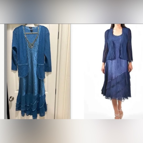 chinese dress ladies Duster Jacket and Dres Set